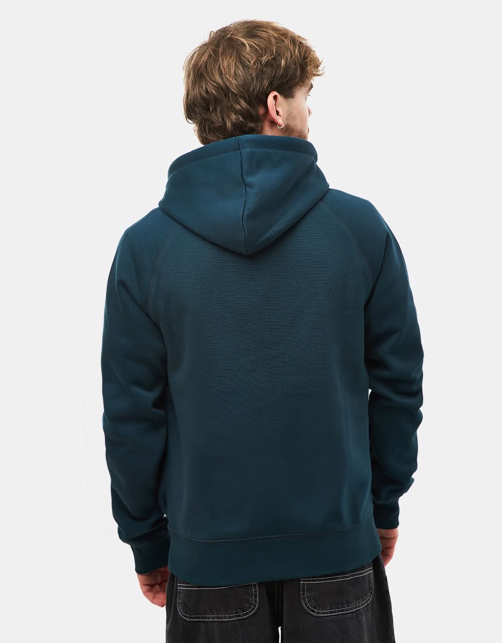 Carhartt WIP Hooded Chase Sweatshirt - Duck Blue/Gold - Image 2