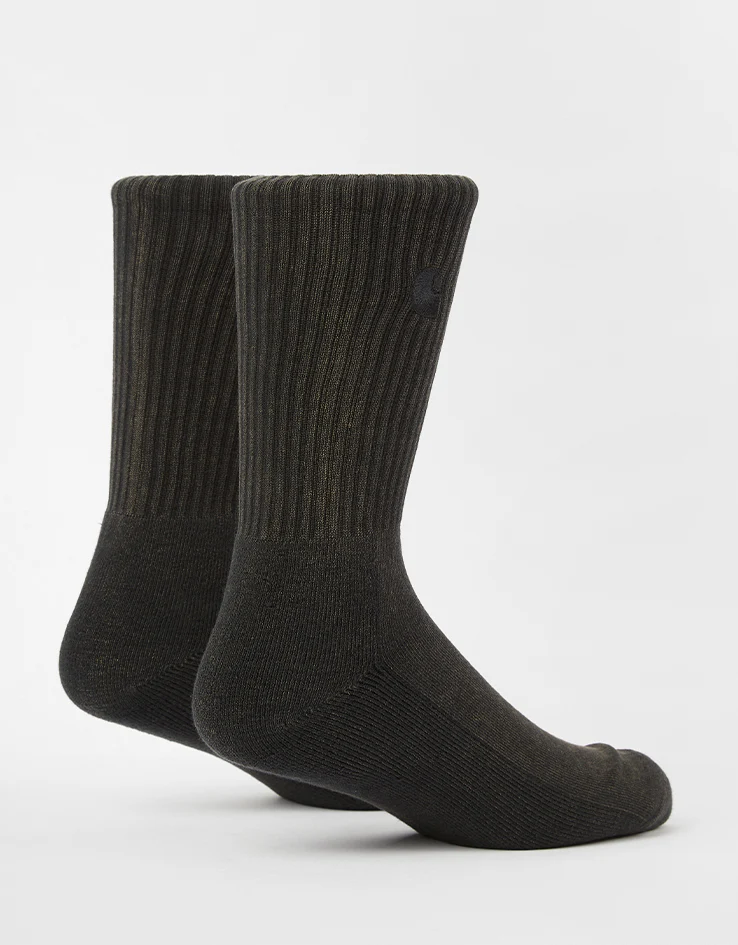 Carhartt WIP Hudson Crew Socks - Black/Chalk Wash - Image 3