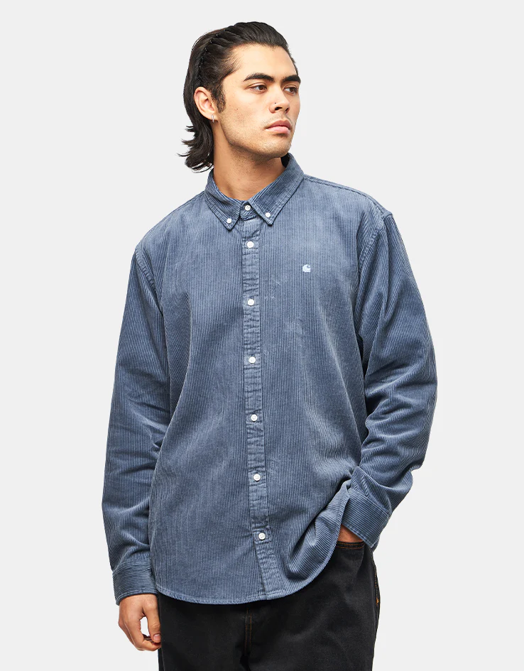 Carhartt WIP L/S Madison Cord Shirt - Angelite/Angelite - Image 2