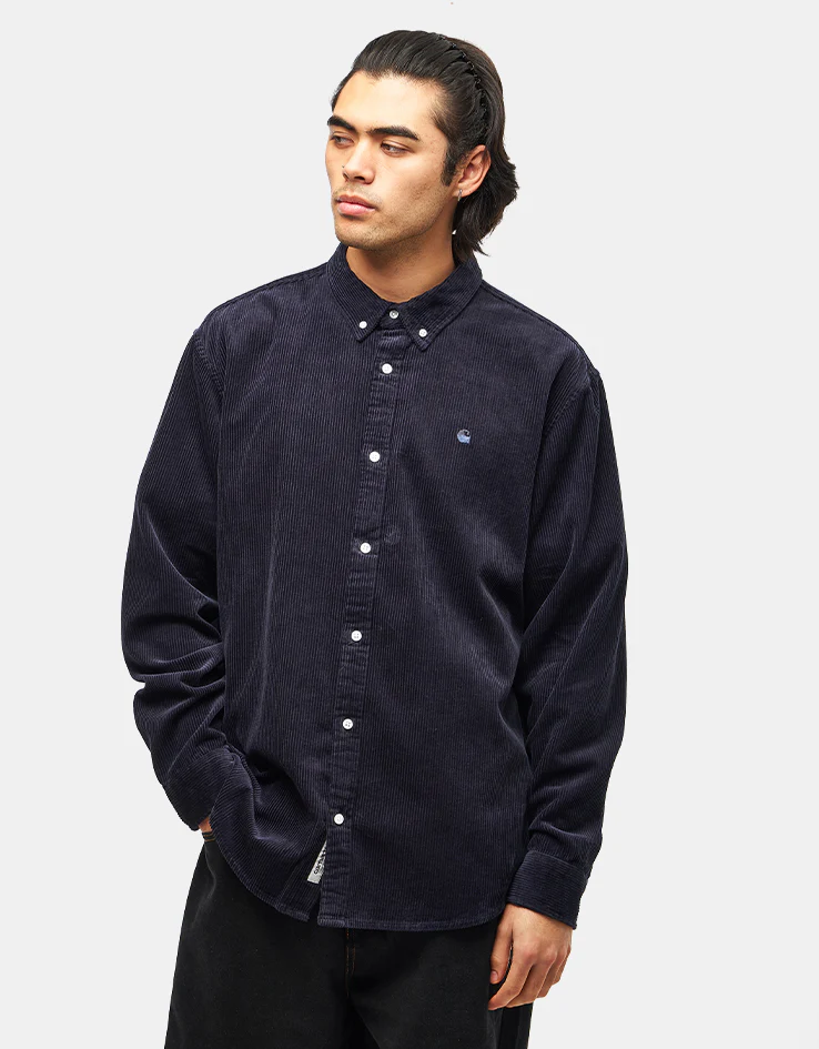 Carhartt WIP L/S Madison Cord Shirt - Dark Navy/Dark Navy - Image 2