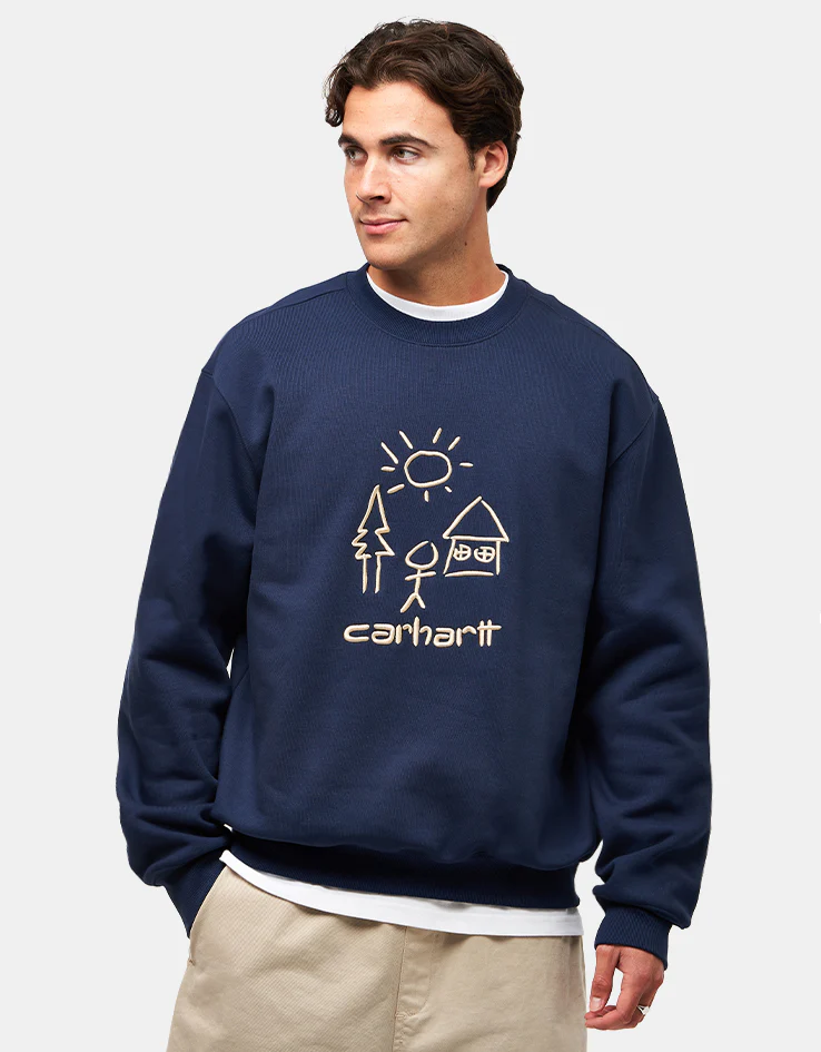 Carhartt WIP Masterpiece Sweatshirt - Air Force Blue/Dusty Hamilton Brown - Image 2