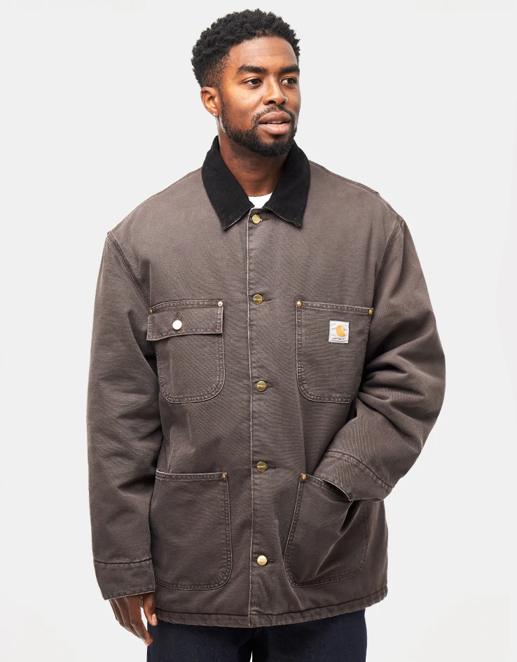 Carhartt WIP OG Chore Coat - Tobacco/Black (Stone Canvas) - Image 3