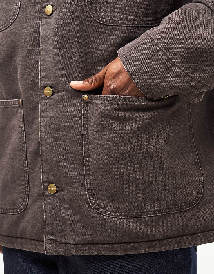 Carhartt WIP OG Chore Coat - Tobacco/Black (Stone Canvas) - Image 4