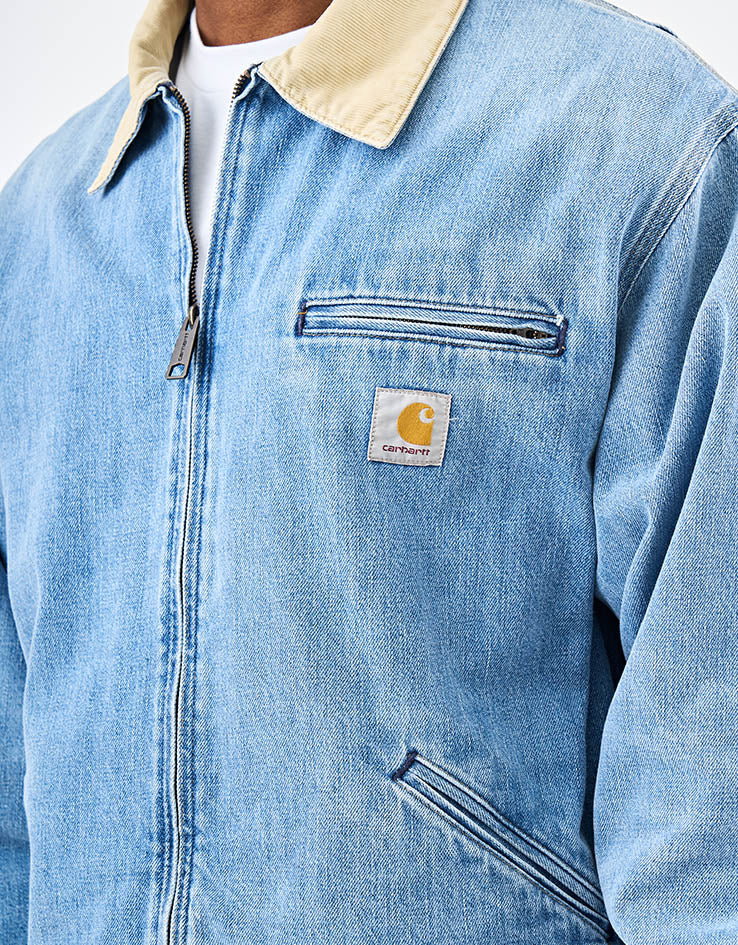 Carhartt WIP OG Detroit Jacket - Blue/Dusty H Brown (Burst Washed) - Image 4