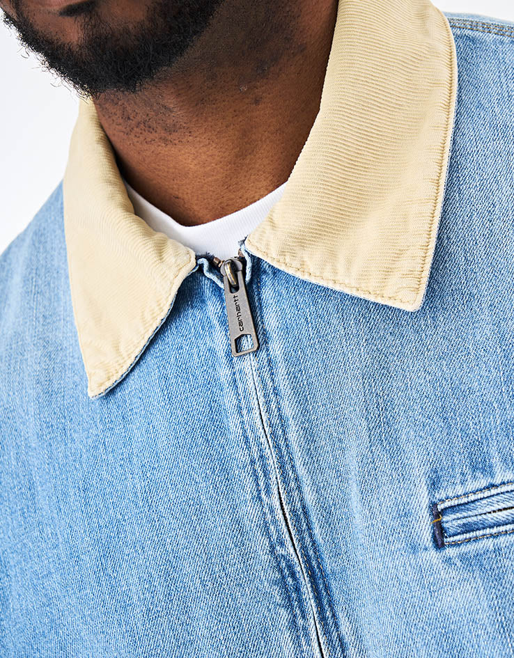 Carhartt WIP OG Detroit Jacket - Blue/Dusty H Brown (Burst Washed) - Image 5
