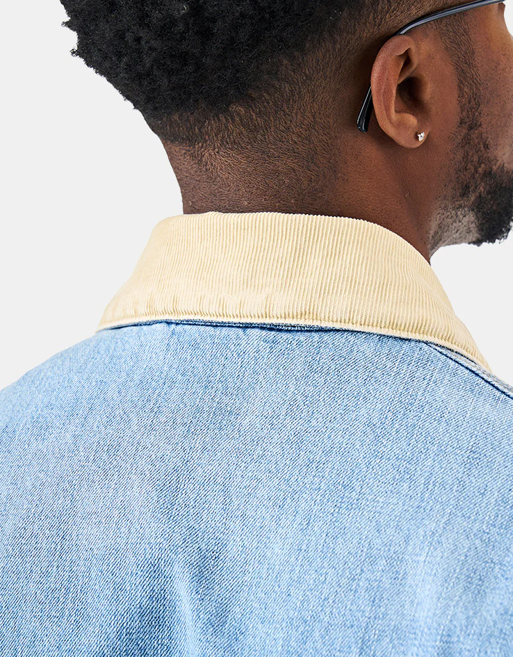 Carhartt WIP OG Detroit Jacket - Blue/Dusty H Brown (Burst Washed) - Image 6