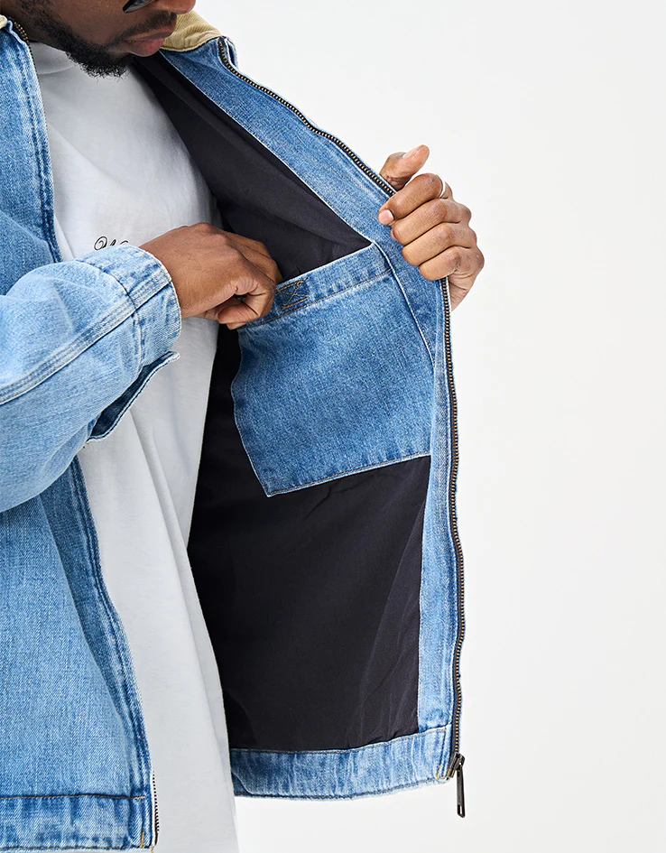 Carhartt WIP OG Detroit Jacket - Blue/Dusty H Brown (Burst Washed) - Image 8