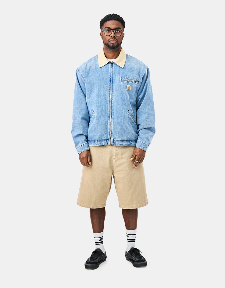 Carhartt WIP OG Detroit Jacket - Blue/Dusty H Brown (Burst Washed) - Image 9