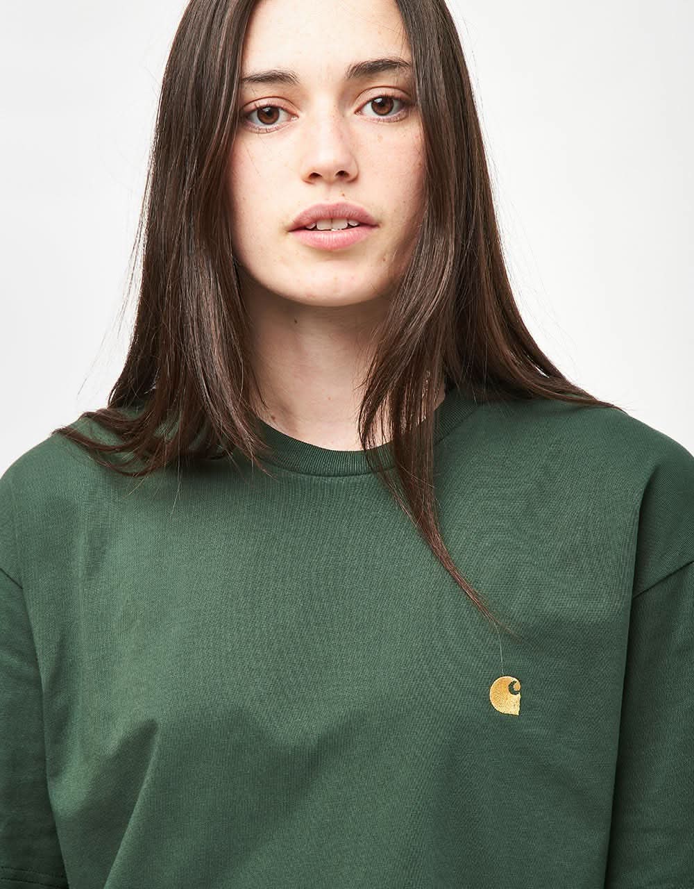 Carhartt WIP S/S Chase T-Shirt - Sycamore Tree/Gold - Image 6