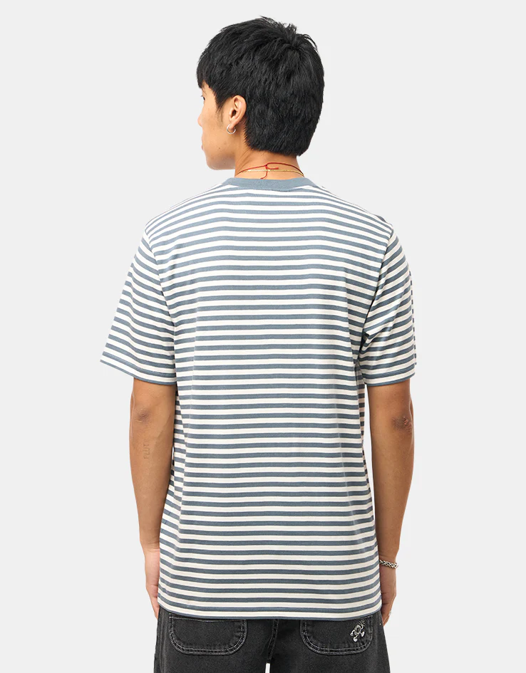 Carhartt WIP S/S Ezra Pocket T-Shirt - Ezra Stripe/Cozy Blue/Wax - Image 2