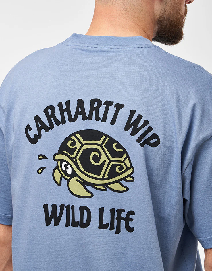 Carhartt WIP S/S Wild Life T-Shirt - Gentle Blue - Image 3