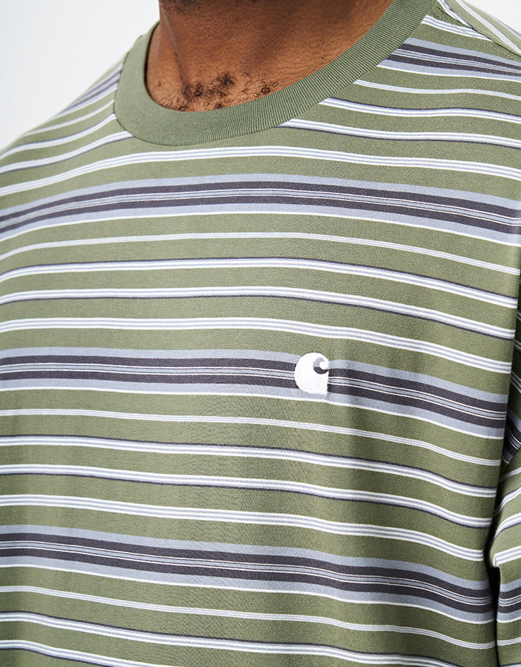 Carhartt WIP S/S Zane T-Shirt - Zane Stripe/Dollar Green - Image 3