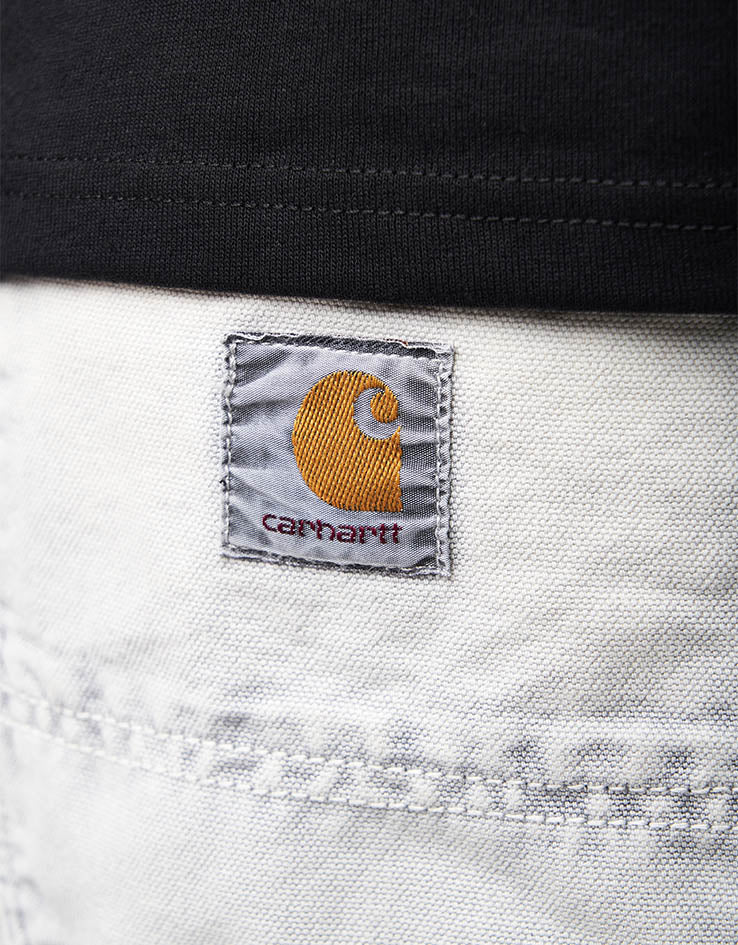 Carhartt WIP Single Knee Canvas Shorts - Black (Chalk Wash) - Image 5