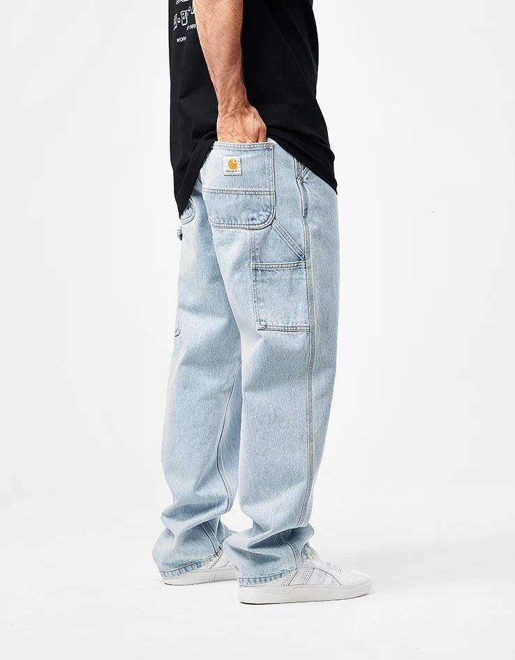 Carhartt WIP Single Knee Pant - Blue Heavy Stone Bleached - Image 4
