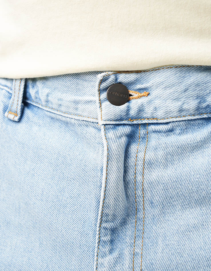 Carhartt WIP Single Knee Shorts - Blue (Heavy Stone Bleached) - Image 6
