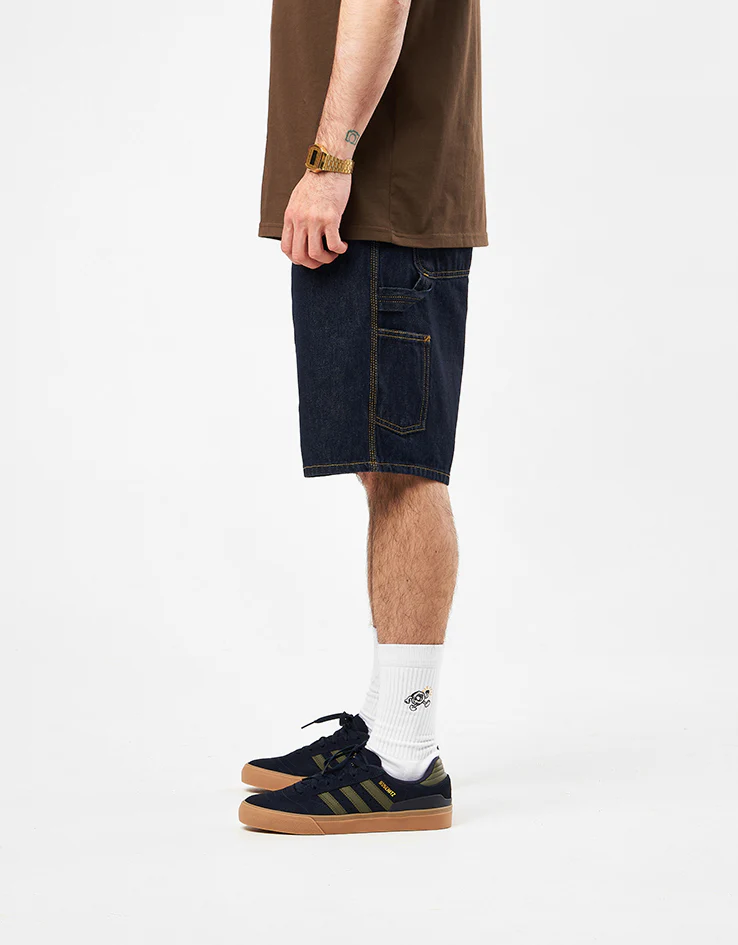 Carhartt WIP Single Knee Shorts - Blue (Rinsed) - Image 3