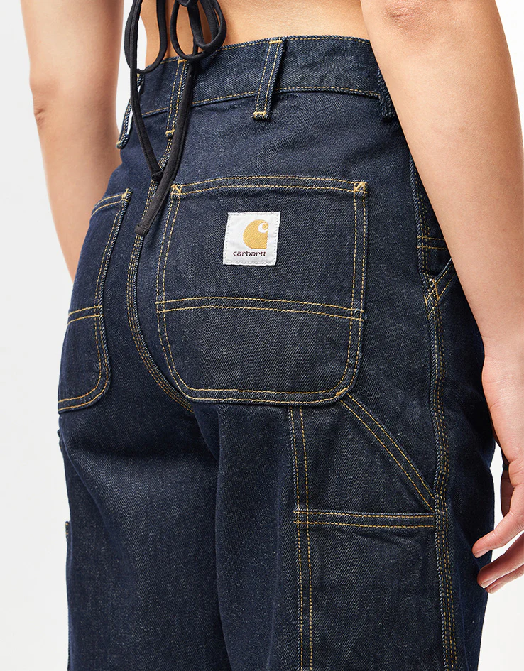 Carhartt WIP Single Knee Shorts - Blue (Rinsed) - Image 9