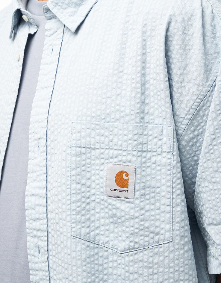 Carhartt WIP Toland S/S Shirt - Toland Stripe/Blue Fog - Image 6