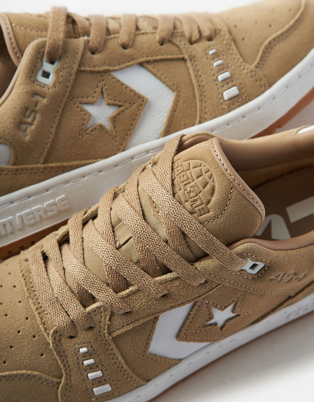 Converse AS-1 Pro Suede Skate Shoes - Nomad Khaki/White/Gum - Image 7