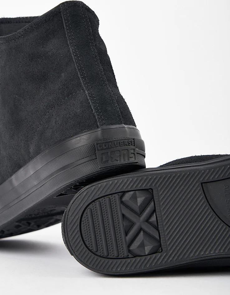 Converse Chuck Taylor All Star Pro Suede Hi Skate Shoes - Black/Black/Black - Image 5