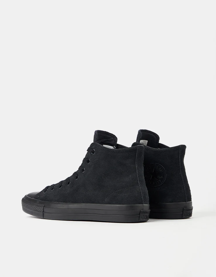 Converse Chuck Taylor All Star Pro Suede Hi Skate Shoes - Black/Black/Black - Image 6