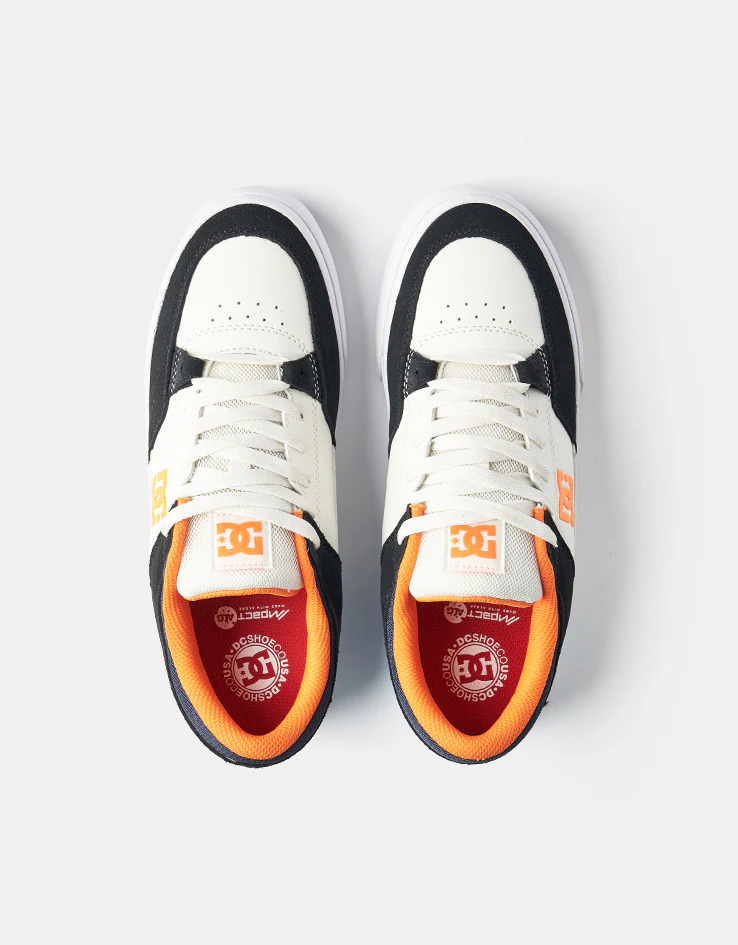 DC Onyx S Skate Shoes - Grey/Off White/Orange - Image 2