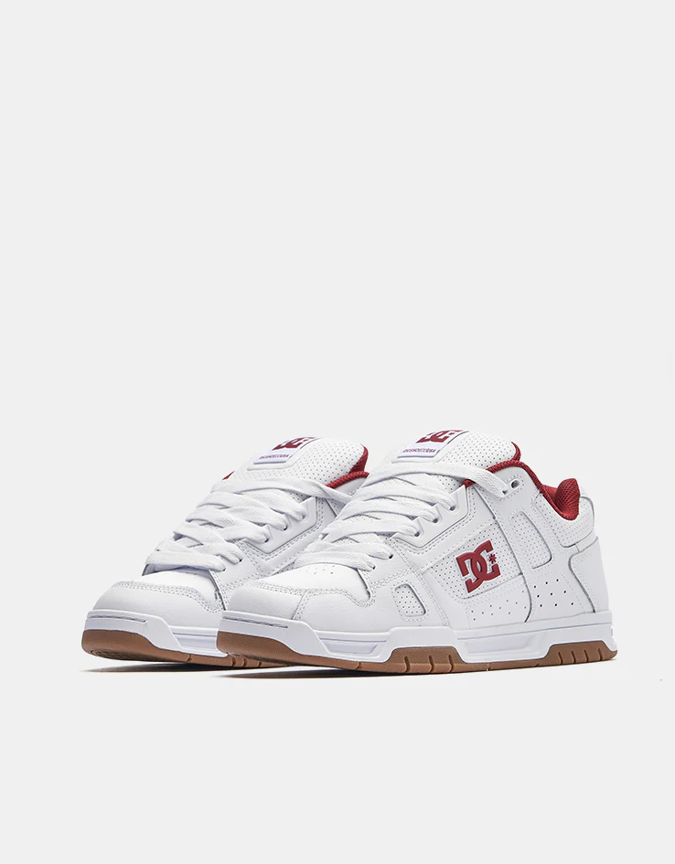 DC Stag Skate Shoes - White/Brick Red/Gum - Image 3