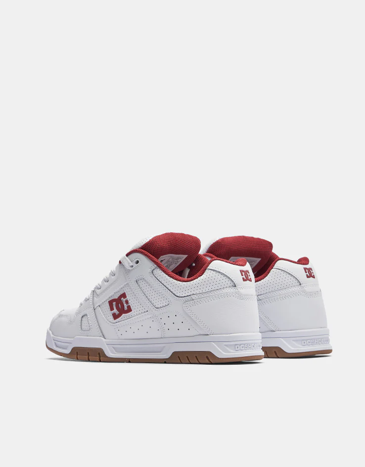 DC Stag Skate Shoes - White/Brick Red/Gum - Image 4