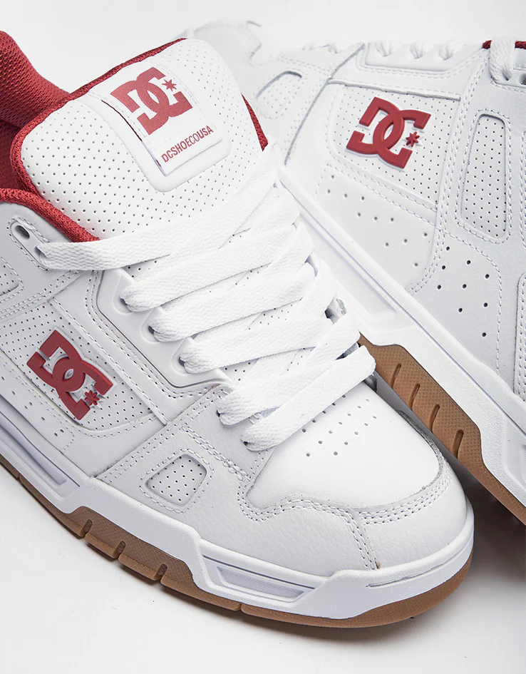 DC Stag Skate Shoes - White/Brick Red/Gum - Image 6