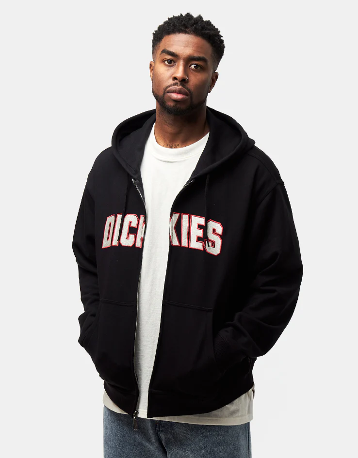 Dickies Aitkin Zip Hoodie - Black - Image 2