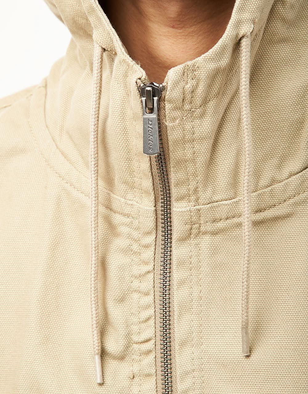 Dickies Duck Canvas Hooded Unlined Jacket - Stone Washed Desert Sand - Image 5