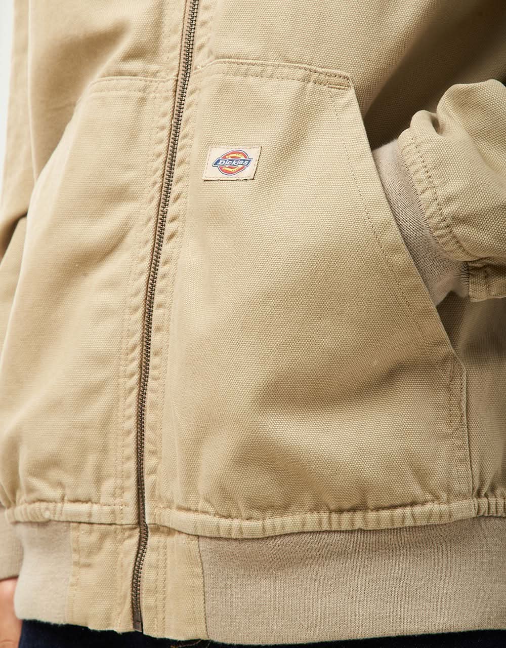 Dickies Duck Canvas Hooded Unlined Jacket - Stone Washed Desert Sand - Image 6