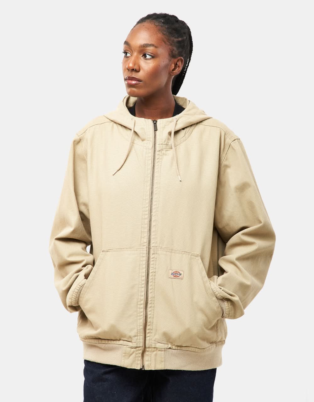 Dickies Duck Canvas Hooded Unlined Jacket - Stone Washed Desert Sand - Image 8