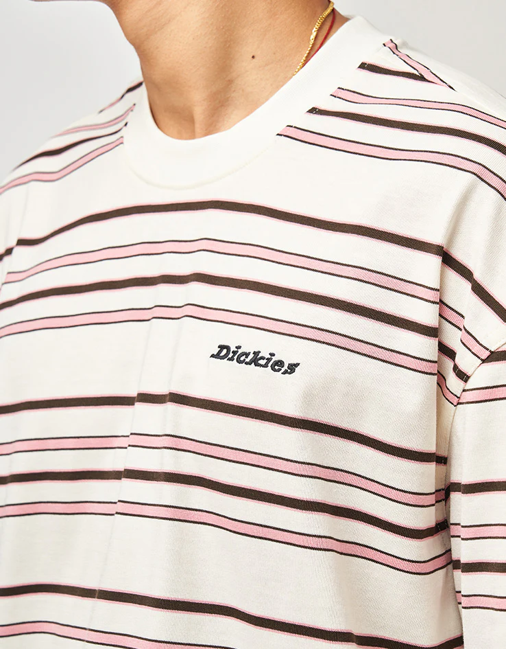 Dickies East Liberty Stripe T-Shirt - Egret - Image 3