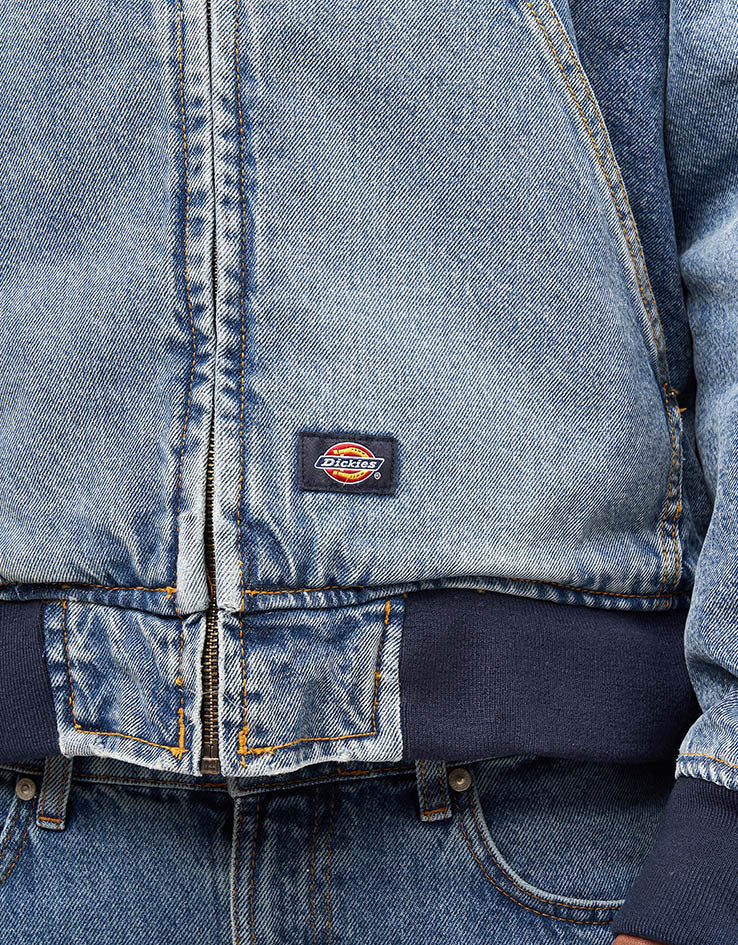 Dickies Hooded Denim Jacket - Rinsed Blue/Fade - Image 5