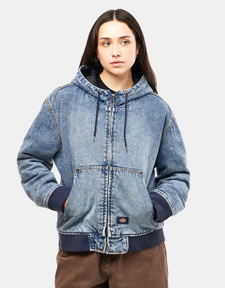 Dickies Hooded Denim Jacket - Rinsed Blue/Fade - Image 7