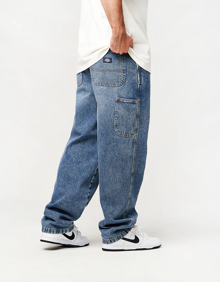 Dickies Madison Baggy Denim Pant - Rinsed Blue W/ Fade - Image 2