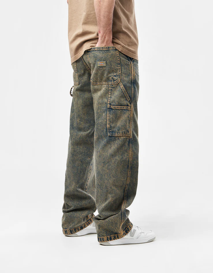 Dickies Stevensville Carpenter Pant - Yellow Fade Indigo - Image 3