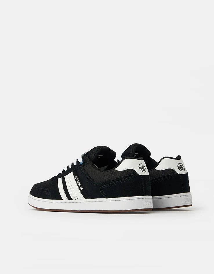 DVS Milan ST Skate Shoes - Black/Black/White Suede - Image 4