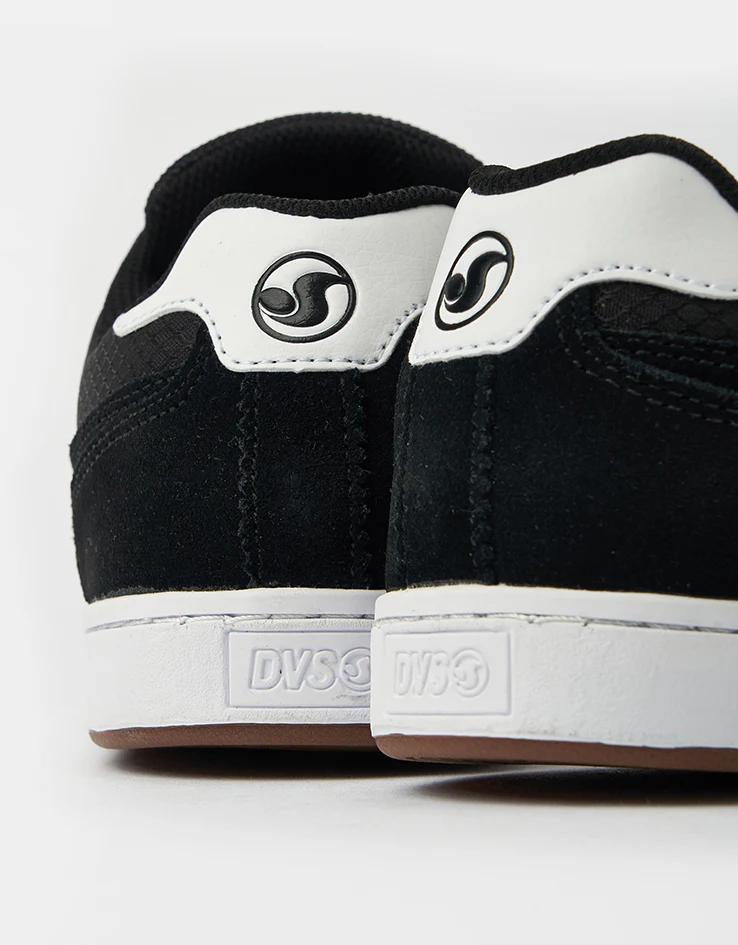 DVS Milan ST Skate Shoes - Black/Black/White Suede - Image 5