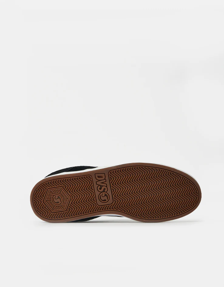 DVS Milan ST Skate Shoes - Black/Black/White Suede - Image 7