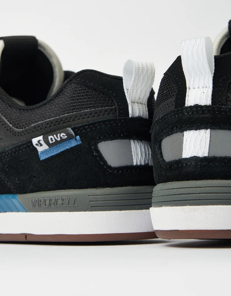 DVS Sureshock Skate Shoes - Black/White/Blue Suede - Image 5