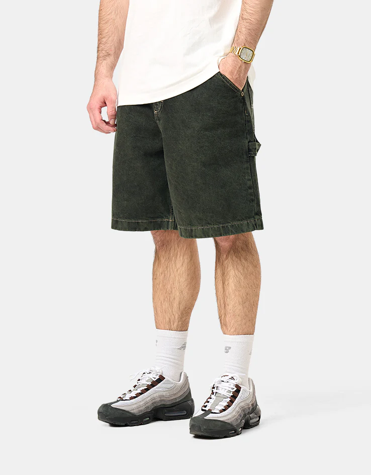 Element Big Carpenter Denim Shorts - Black Green Tint - Image 2