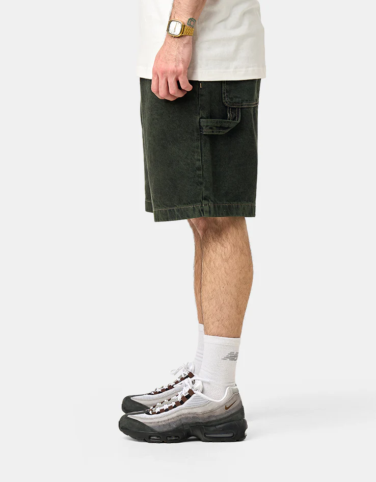 Element Big Carpenter Denim Shorts - Black Green Tint - Image 3