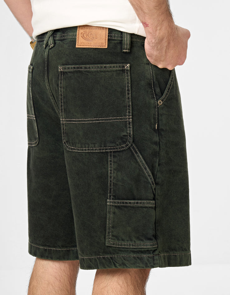Element Big Carpenter Denim Shorts - Black Green Tint - Image 4