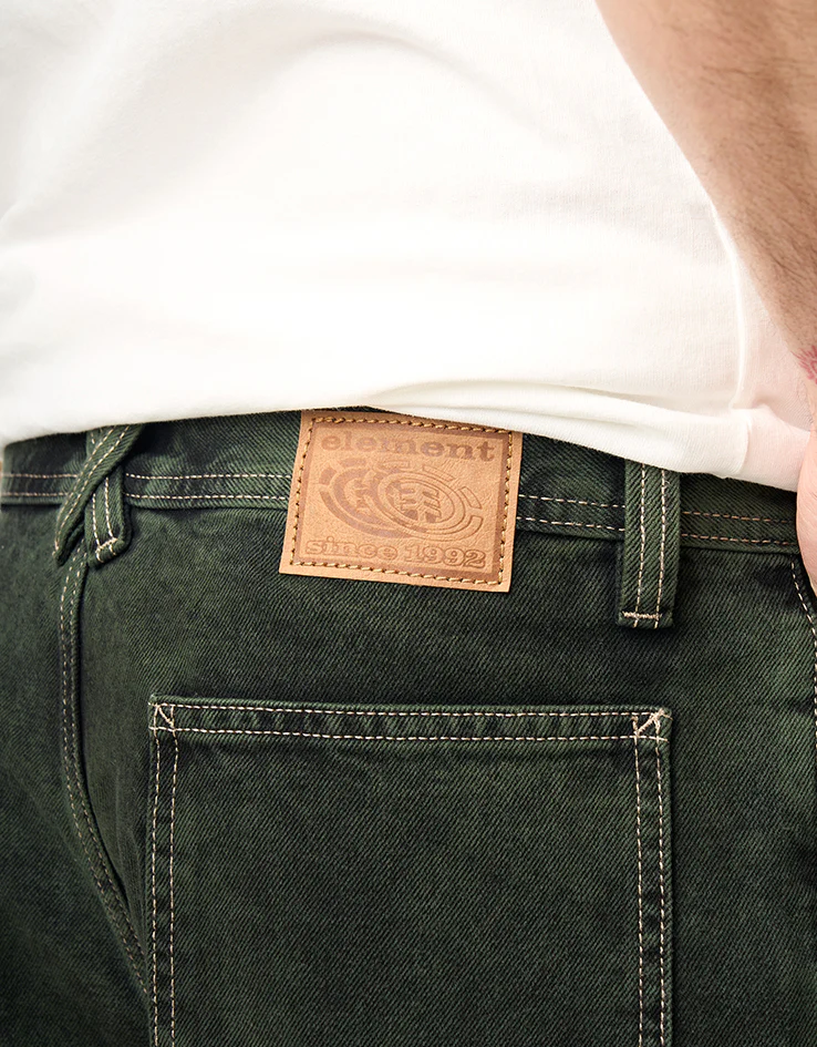 Element Big Carpenter Denim Shorts - Black Green Tint - Image 6