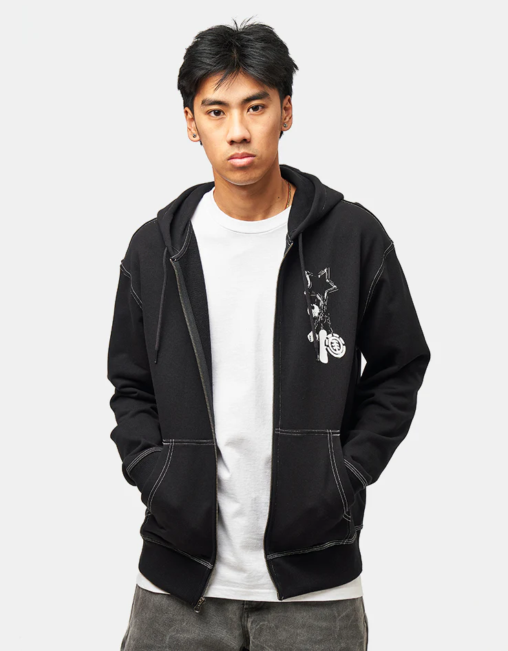 Element Keychain Zip Hood - Flint Black - Image 3