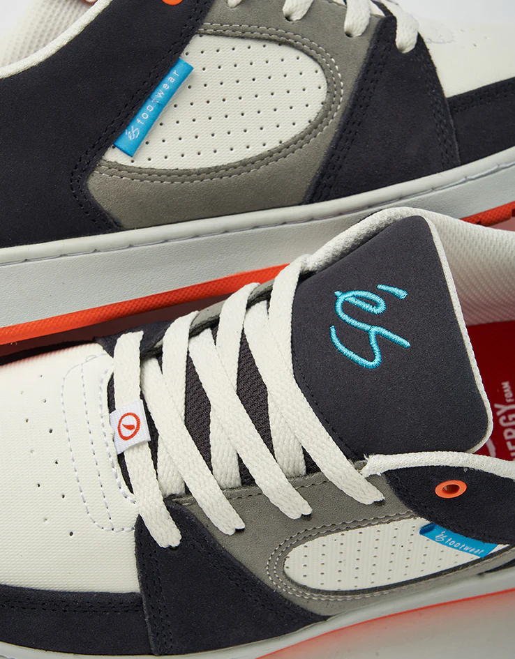 éS Accel Slim Skate Shoes - Navy/Grey/Orange - Image 5