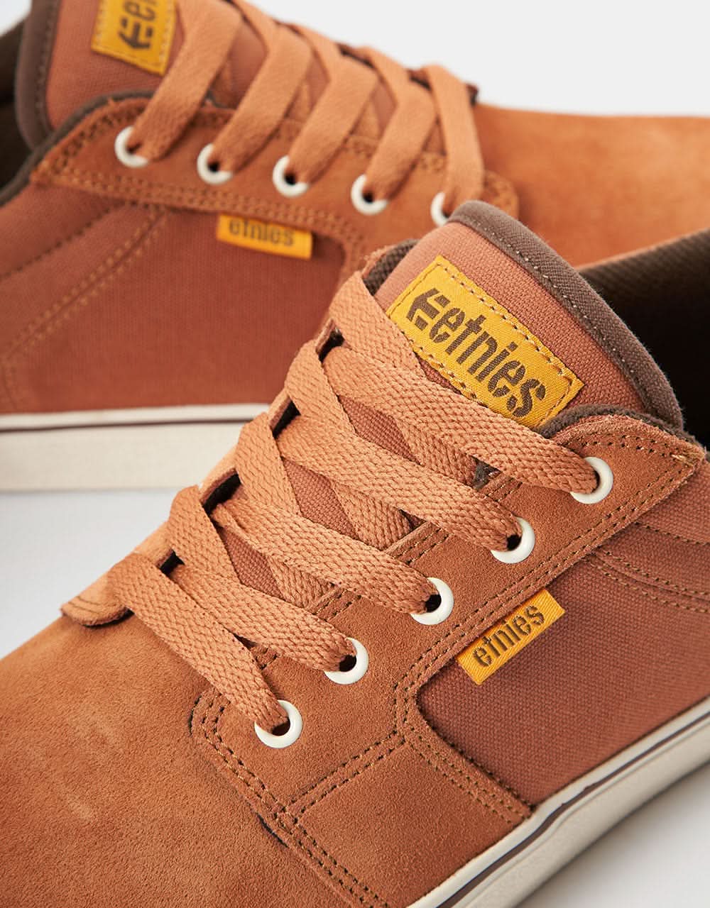 Etnies Barge LS Skate Shoes - Brown/Gold/Yellow - Image 4