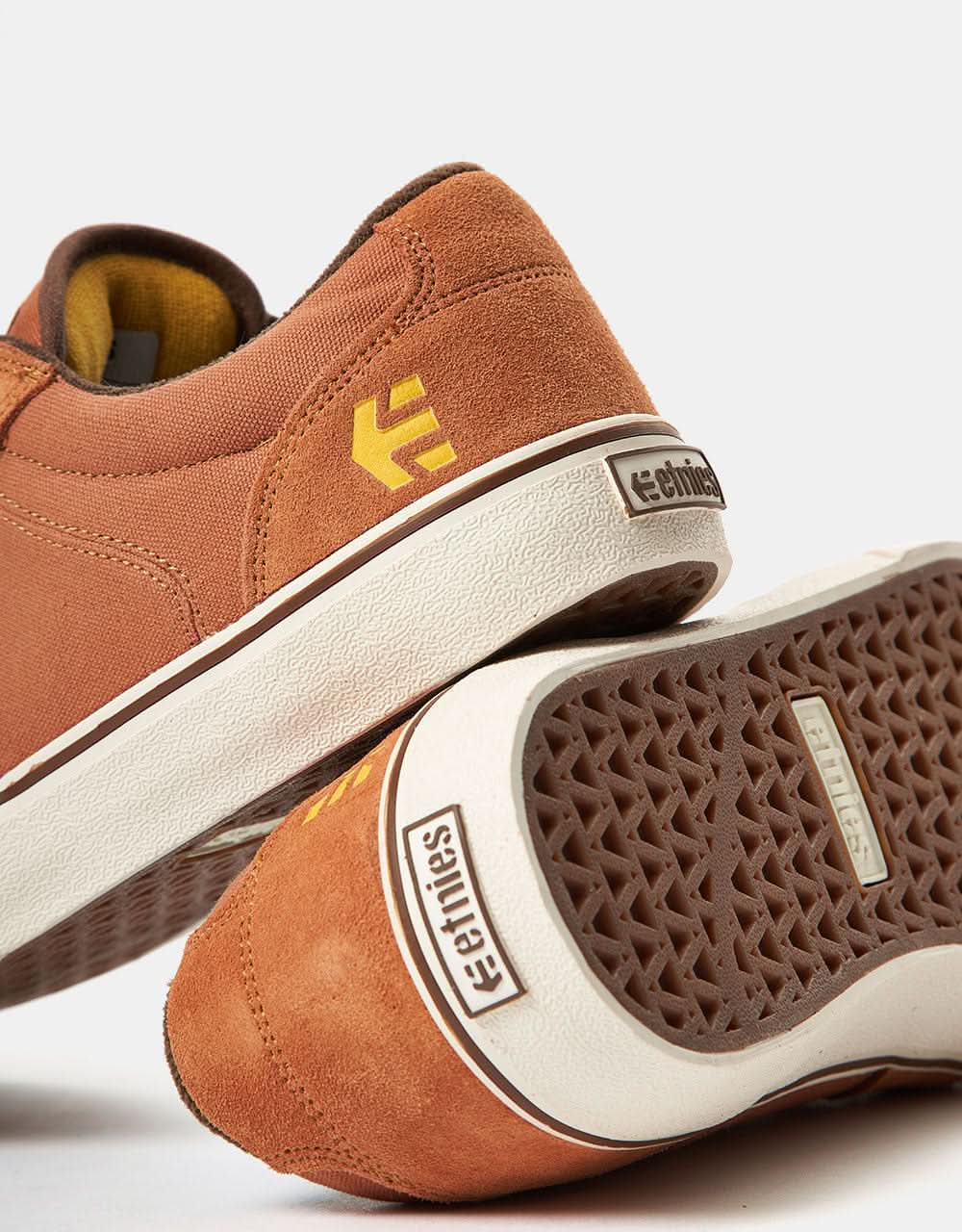 Etnies Barge LS Skate Shoes - Brown/Gold/Yellow - Image 6
